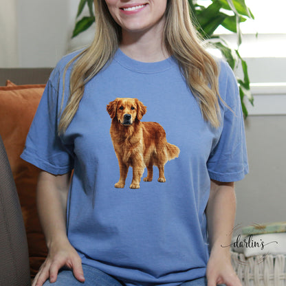 Needlepoint Pets Golden Retriever Shirt