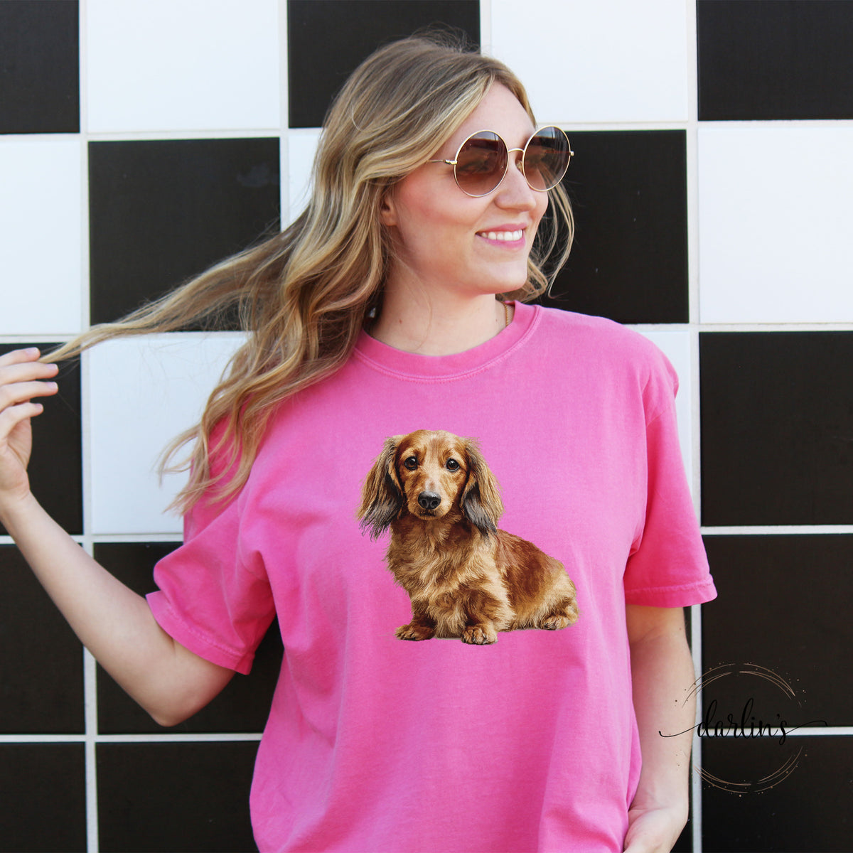 Needlepoint Pets Long Hair Dachshund Shirt
