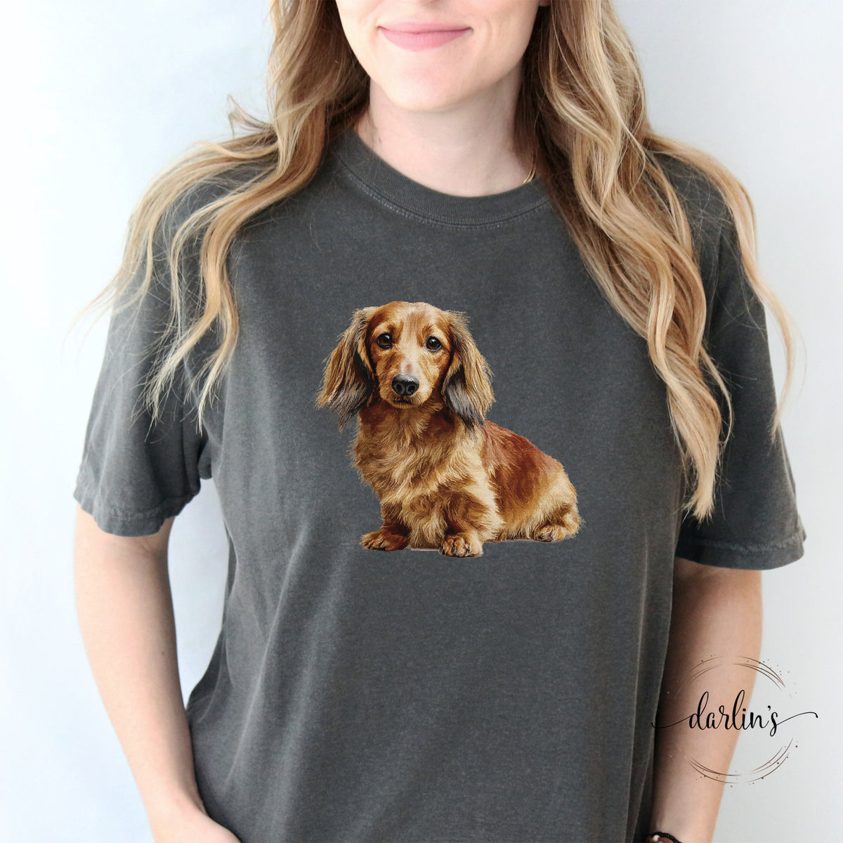 Needlepoint Pets Long Hair Dachshund Shirt