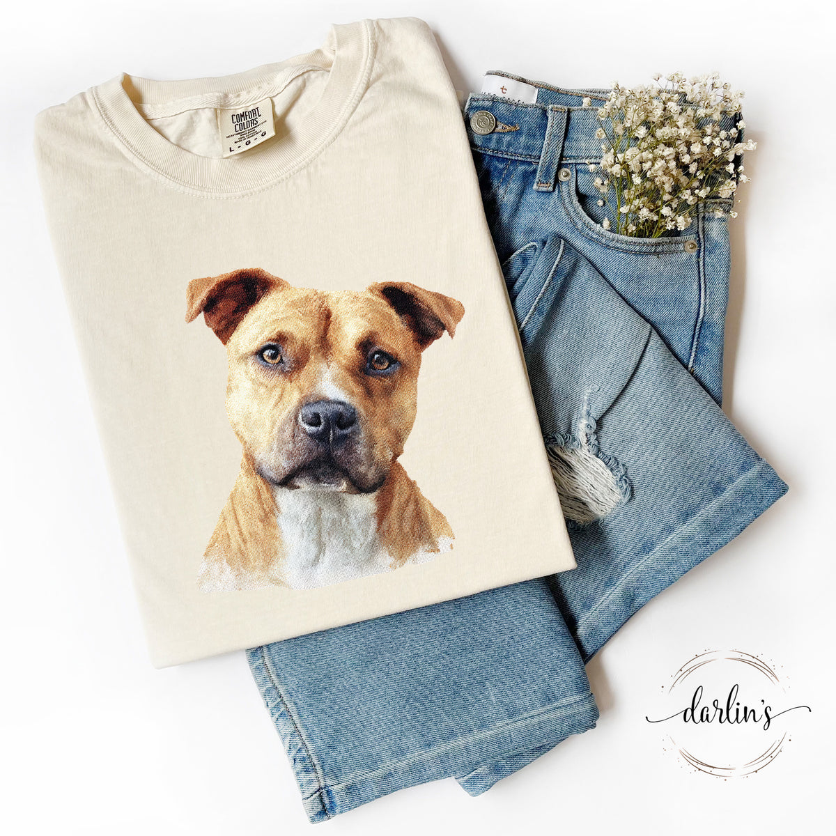 Needlepoint Pets Pit Bull Shirt
