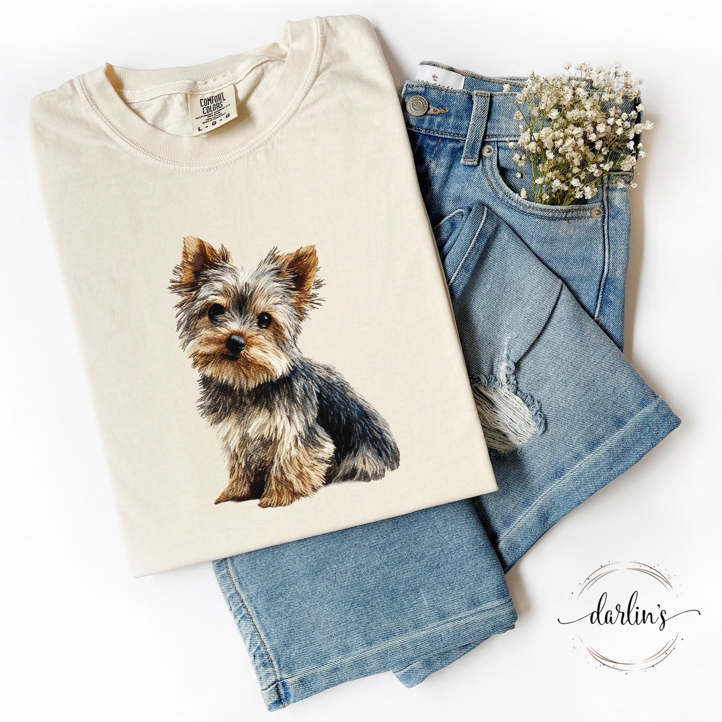 Needlepoint Pets Yorkie Shirt