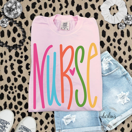Nurse Bright Lettering Shirt