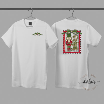 Nuts About Christmas Light Shirt - Front Pocket And Back Designs