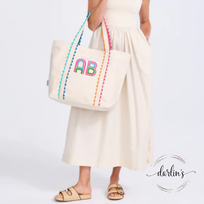 Nantucket Beach Tote Bag - Embroidery Monogrammed