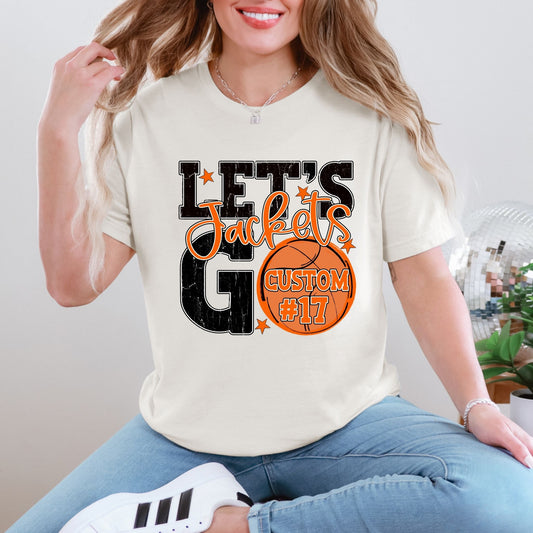 Jackets Spirit Stacked Lets Go Basketball Customizable Shirt