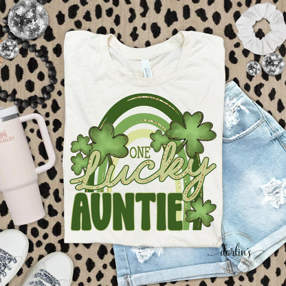 One Lucky Rainbow Family Names Customizable Shirt