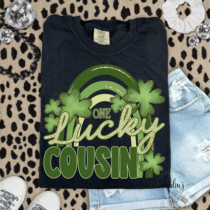 One Lucky Rainbow Family Names Customizable Shirt