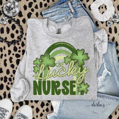 One Lucky Rainbow Nurse Shirt