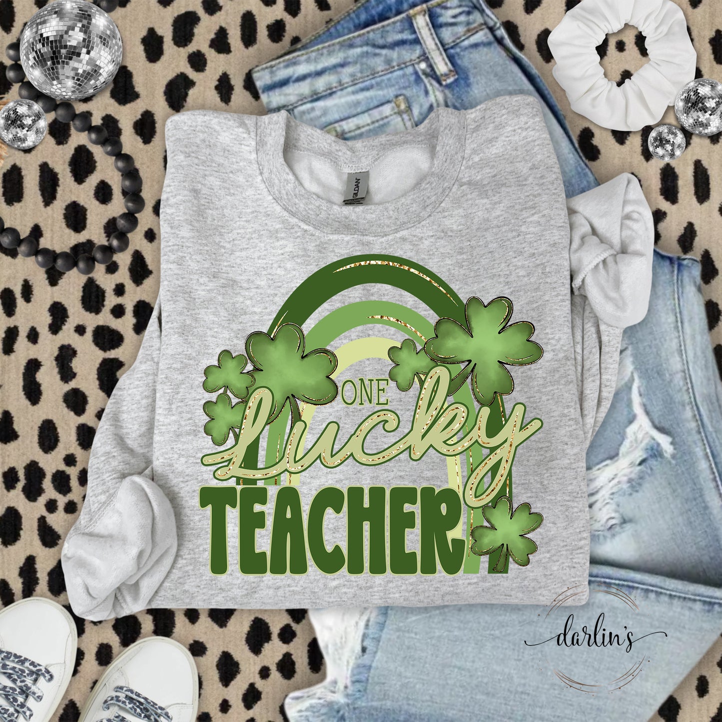 One Lucky Rainbow Teacher Shirt