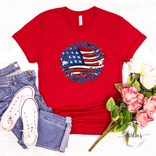 One Nation Under God Butterfly Shirt