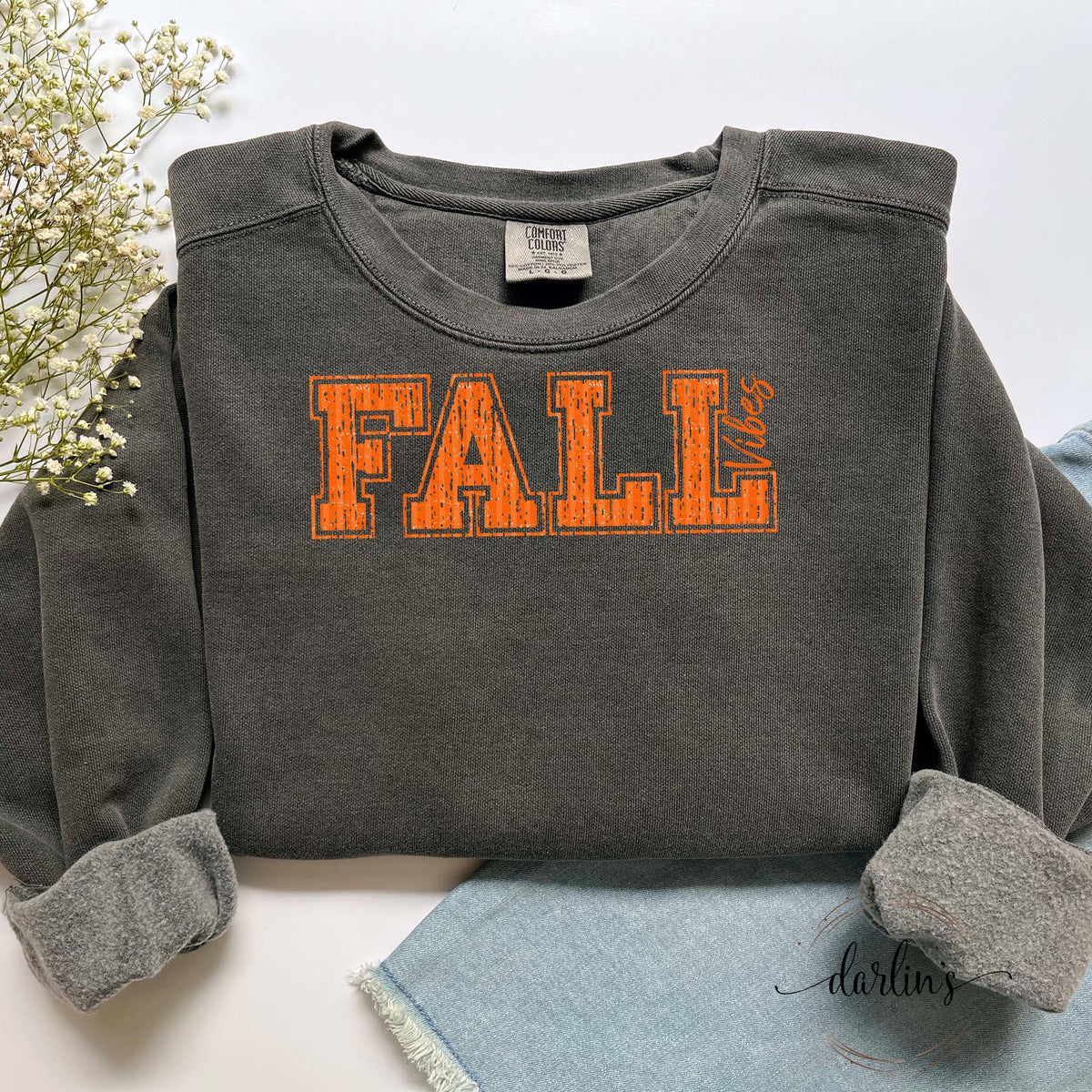 PEP RALLY FALL VIBES ORANGE SCRIPT Shirt