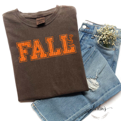 PEP RALLY FALL VIBES ORANGE SCRIPT Shirt
