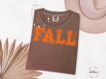 PEP RALLY FALL VIBES ORANGE SCRIPT Shirt