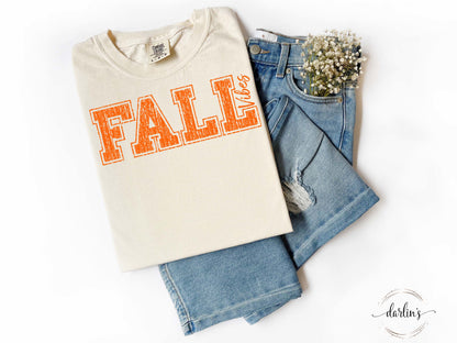 PEP RALLY FALL VIBES ORANGE SCRIPT Shirt