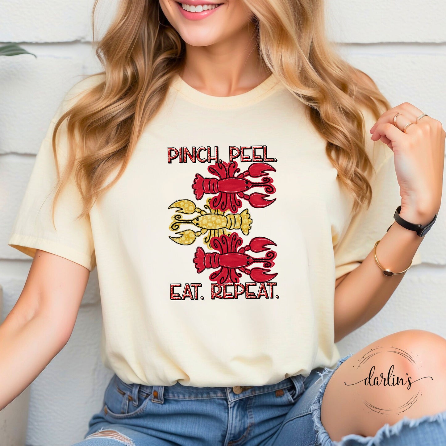 Pinch Peel Eat Repeat Crawfish Shirt