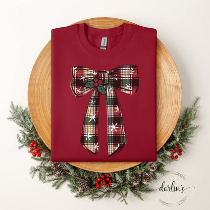 Plaid Bow With Holly Shirt