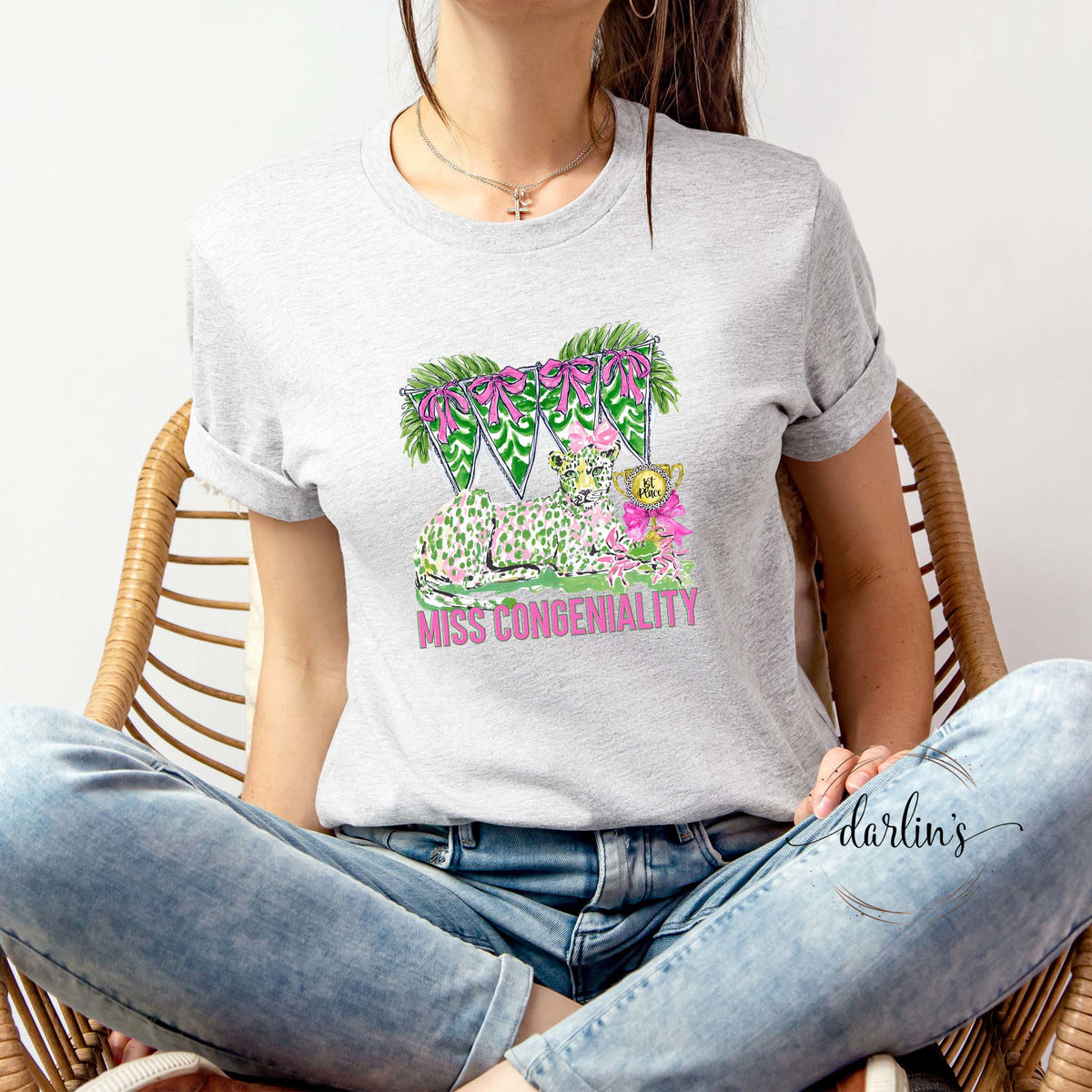 Preppy Cheetah Miss Congeniality Shirt