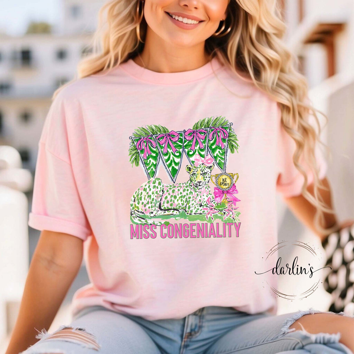 Preppy Cheetah Miss Congeniality Shirt