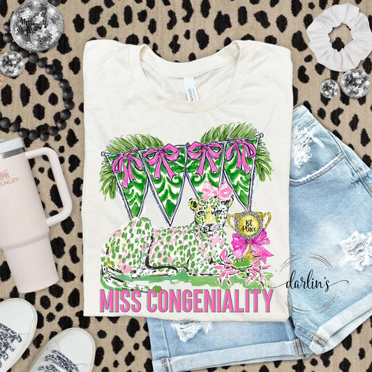Preppy Cheetah Miss Congeniality Shirt