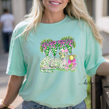 Preppy Cheetah Vignette Shirt