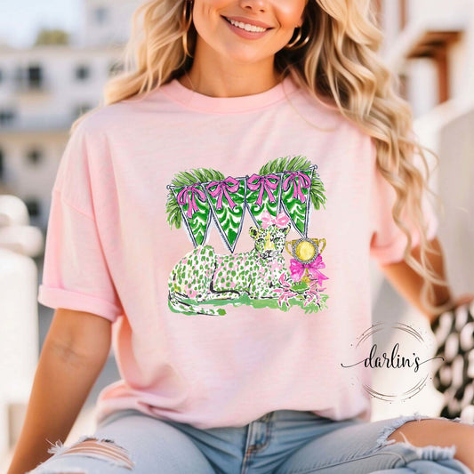 Preppy Cheetah Vignette Shirt