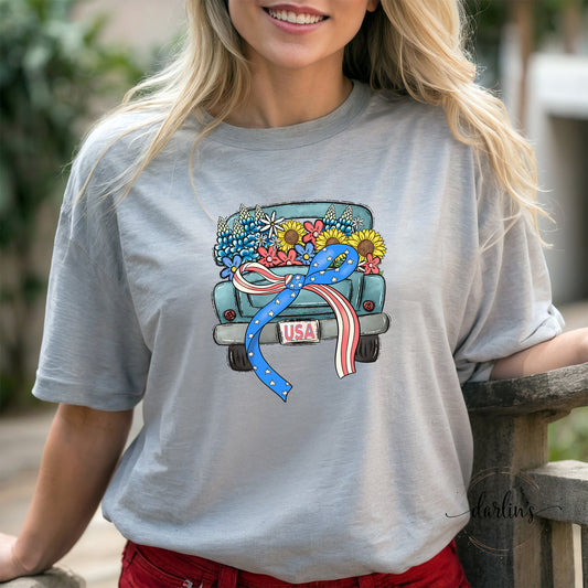 Patriotic Bow Truck Shirt