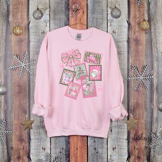 Pink Christmas Stamp Shirt