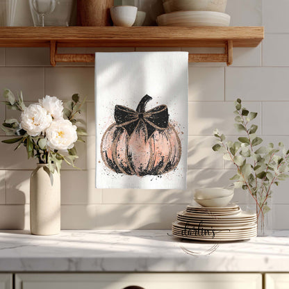 Pink Pumpkin Kitchen Towel