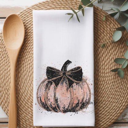 Pink Pumpkin Kitchen Towel