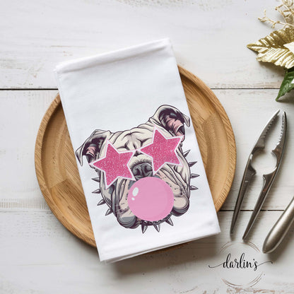 Preppy Bulldog Kitchen Towel