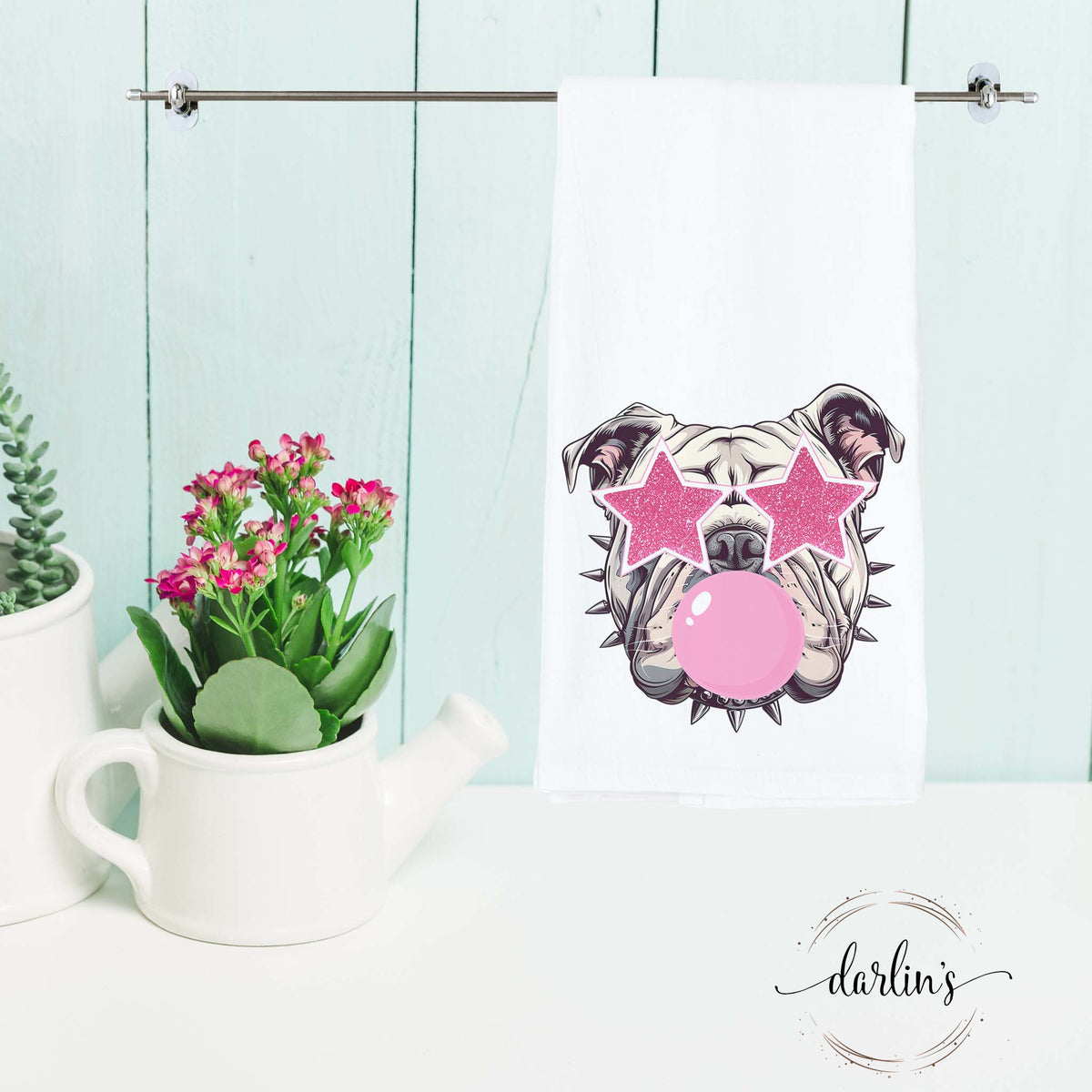Preppy Bulldog Kitchen Towel