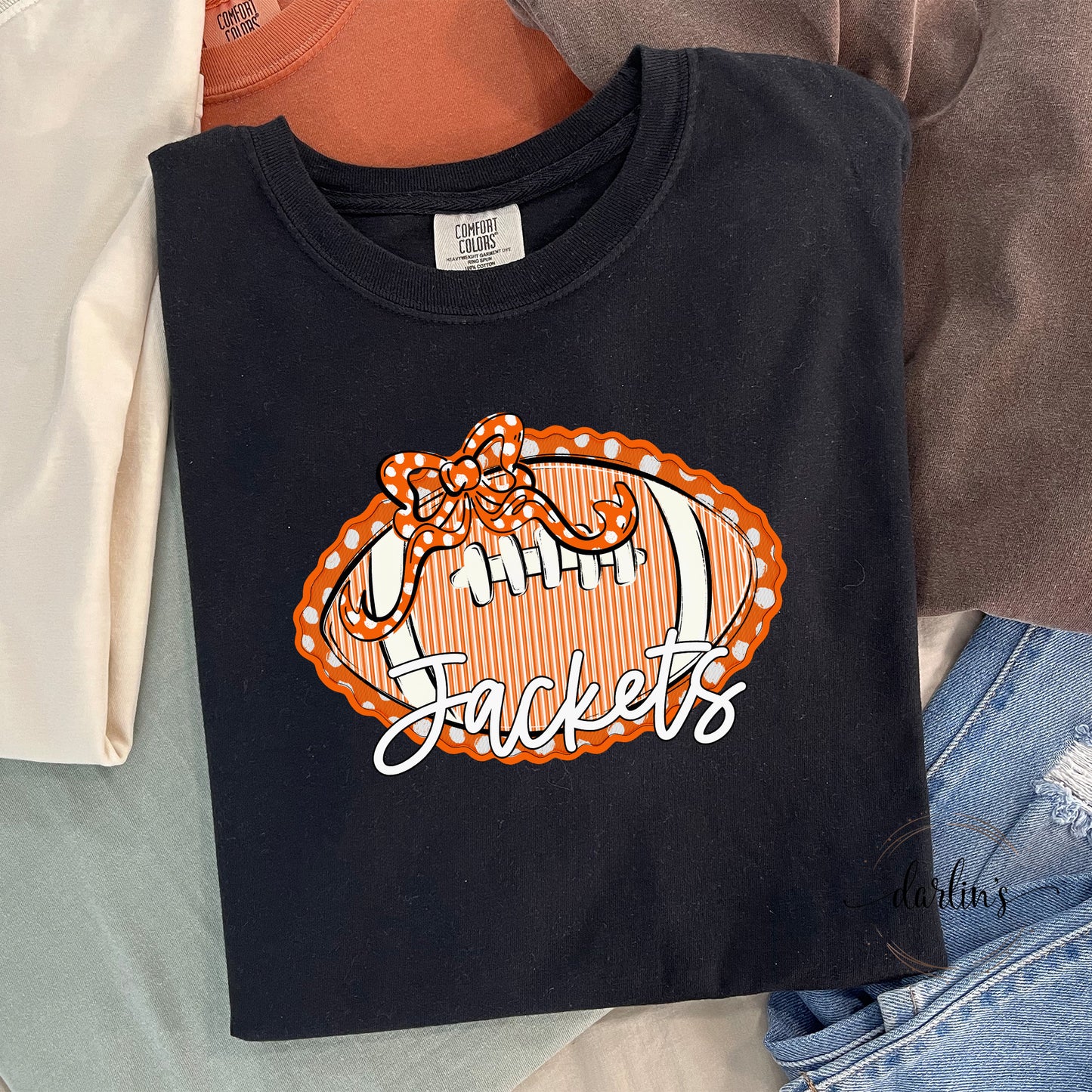 Prepster Football And Bow - Jackets - Orange