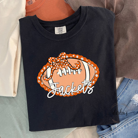 Prepster Football And Bow - Jackets - Orange