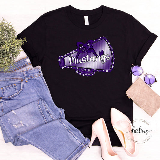 Prepster Megaphone And Bow - Mustangs - Purple