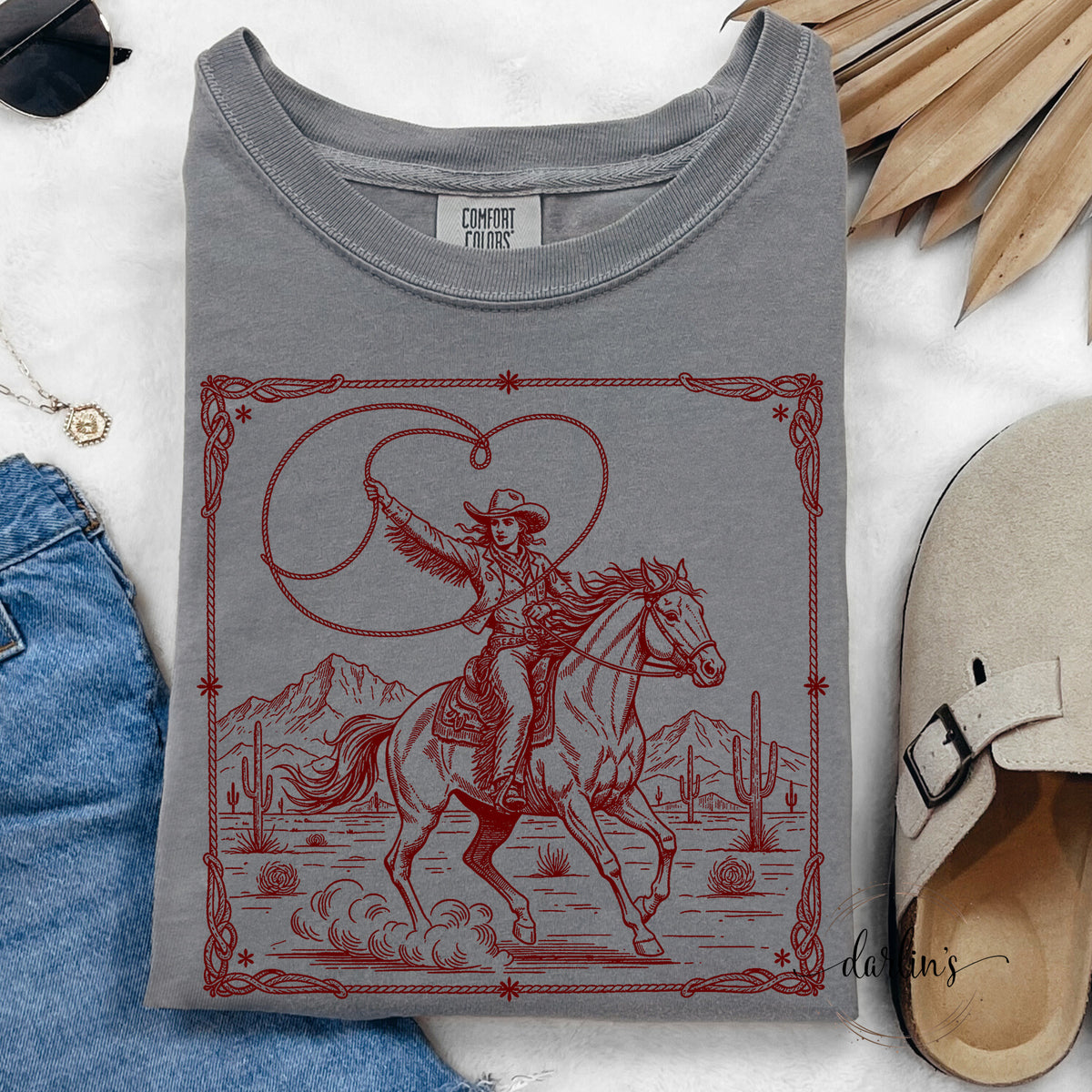 Rustic Cowgirl Heart Rope Shirt