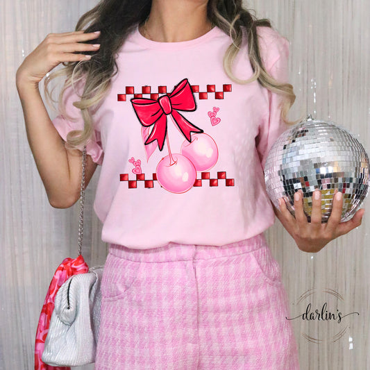 Retro Cherry With Bow Shirt