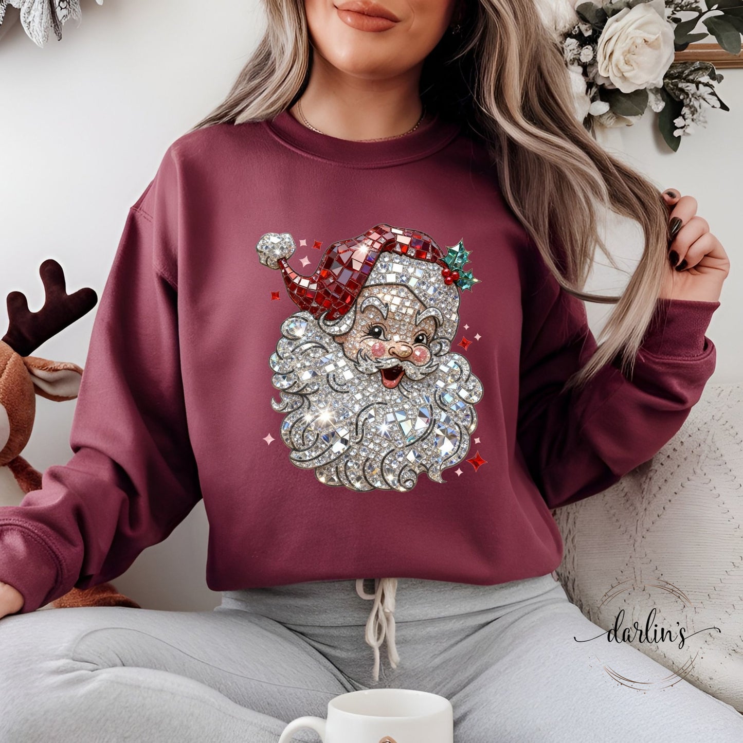 Retro Santa Rhinestone Shirt