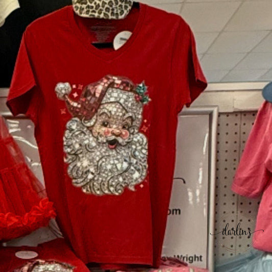Retro Santa Rhinestone Shirt