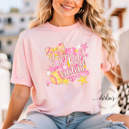 Softball Family Name Customizable Shirt