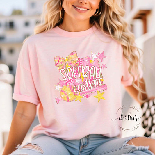 Softball Family Name Customizable Shirt