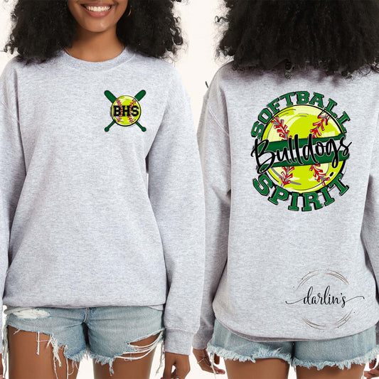 Softball Spirit BHS Bulldogs - Back With Pocket Shirt