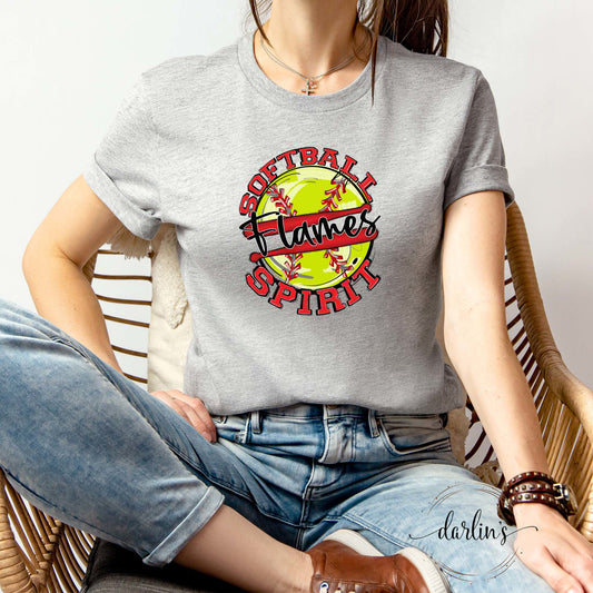 Softball Spirit Flames Shirt