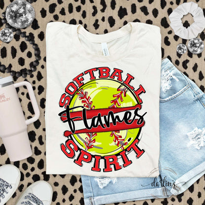 Softball Spirit Flames Shirt