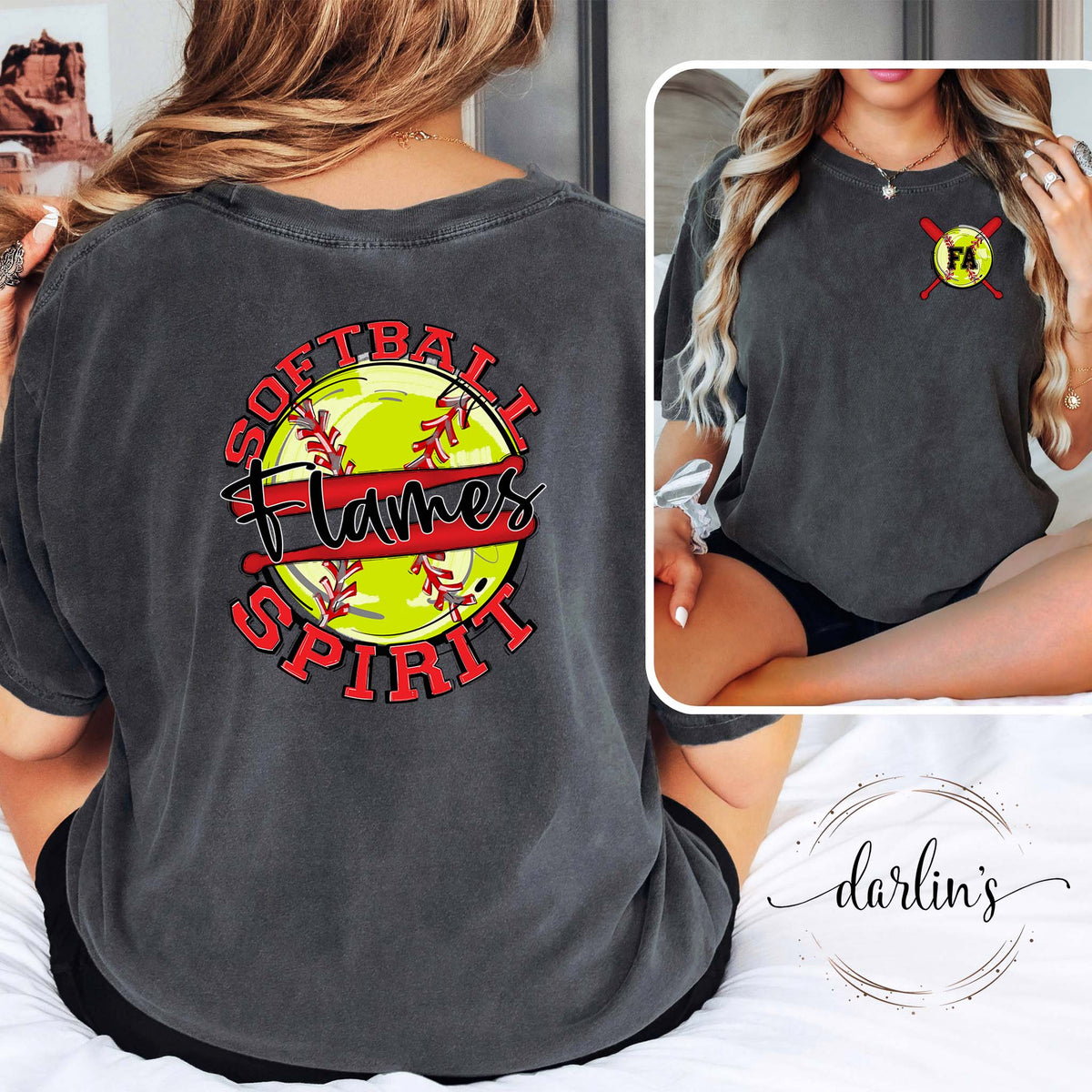 Softball Spirit FA Flames - Back With Pocket Shirt