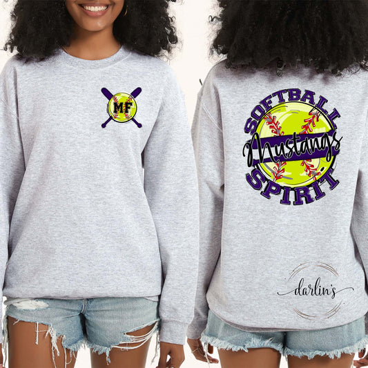 Softball Spirit MF Mustangs - Back With Pocket Shirt