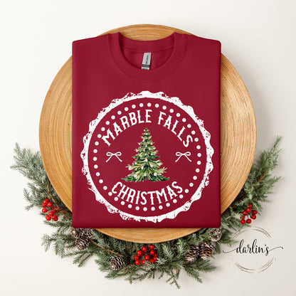 State Christmas Stamp Marble Falls Shirt