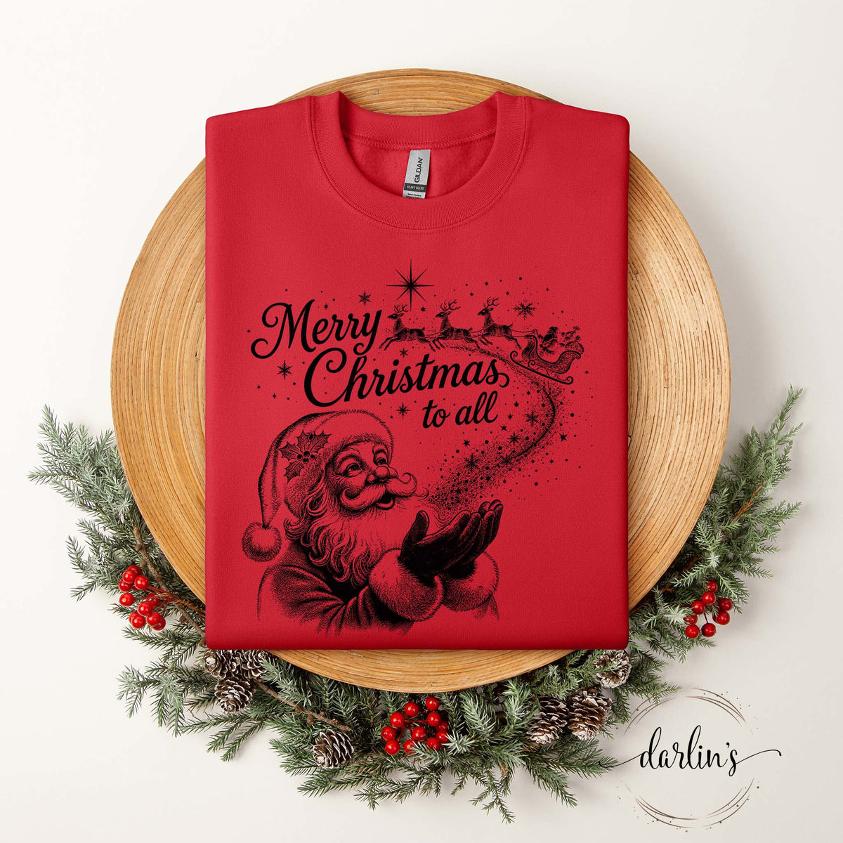 Santa Wishes Shirt - Black Lettering