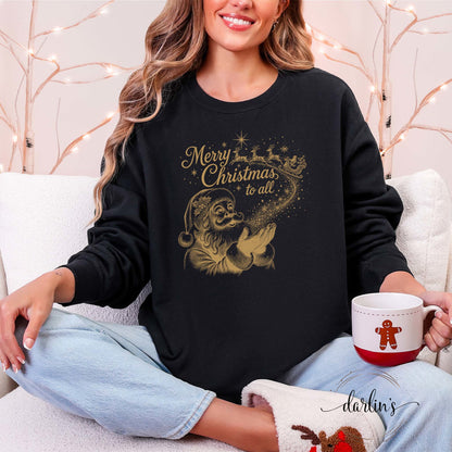 Santa Wishes Shirt - Old Gold Lettering