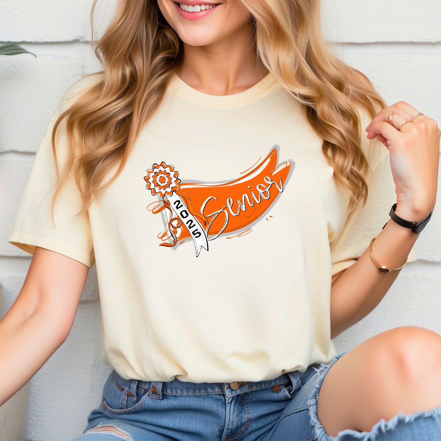 Senior 2025 - Mums The Word Ribbon Pennant - Orange