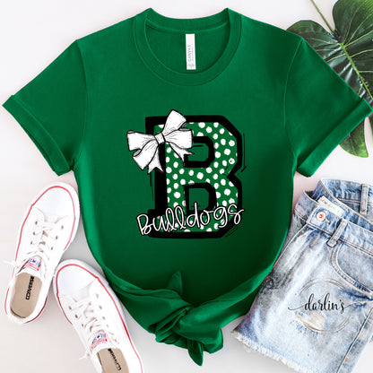 So Sporty Bow - B- Bulldogs - Kelly Green